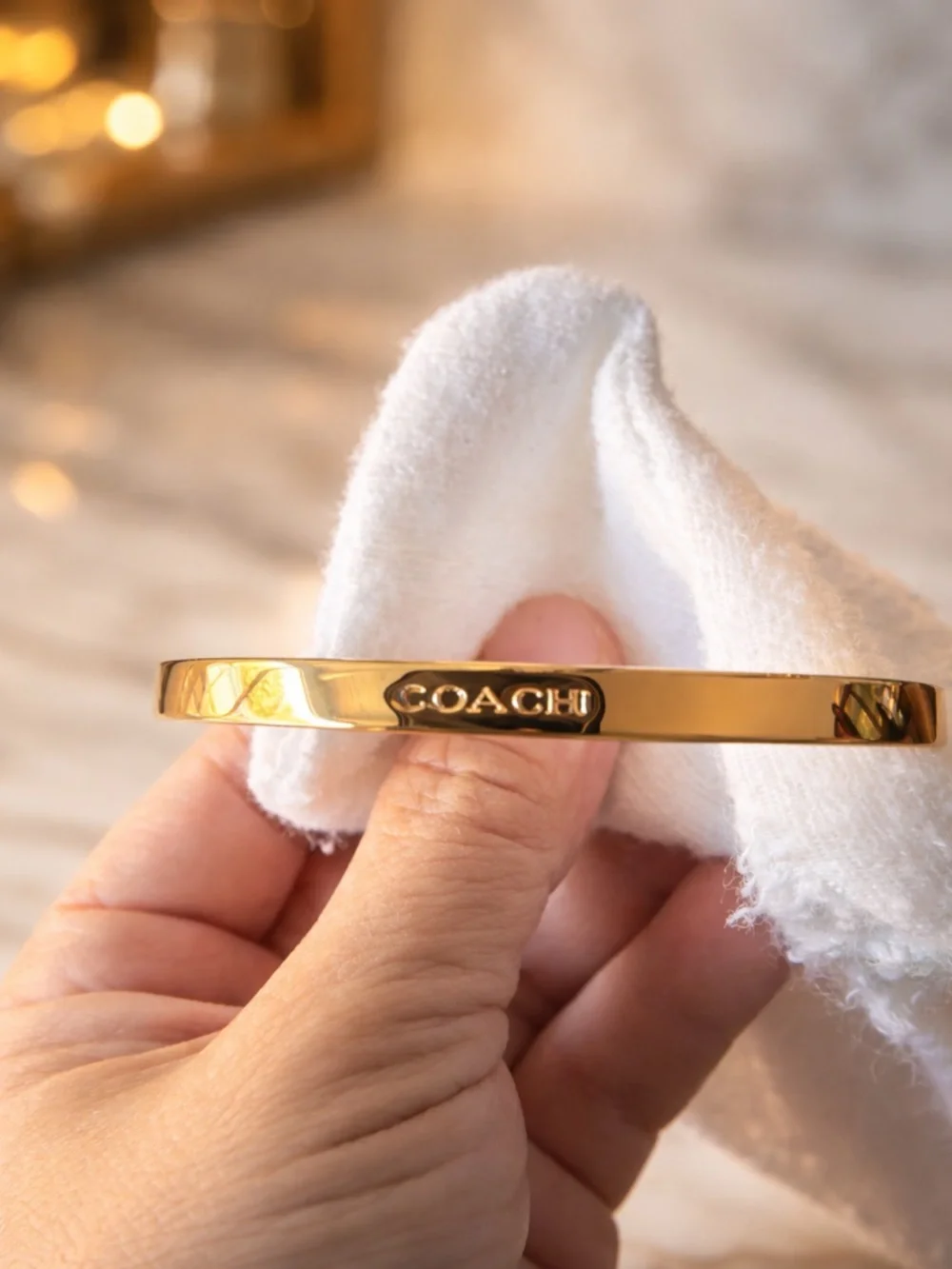 Coach Gold Tone Bangle Bracelet ✨ - Picture 2 of 5